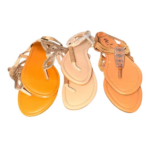 Womens size 6/7 T-Stap flip flops thong - sling back flat sandals - Picture 8 of 8